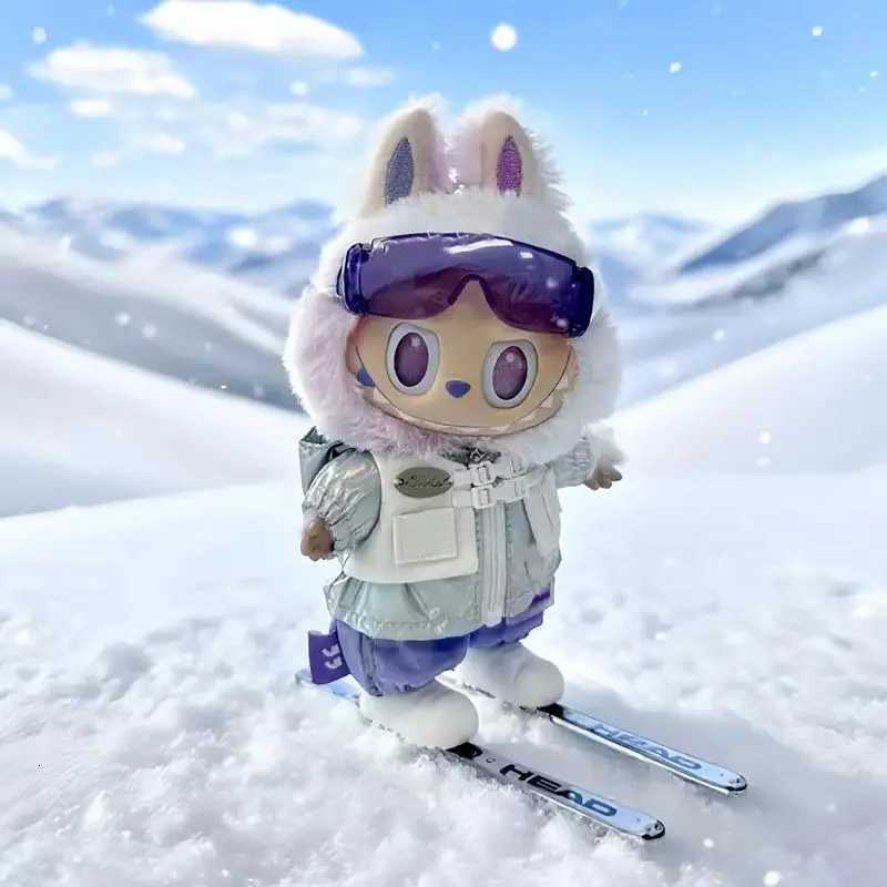 1517cm Vinyl Pendant Doll Clothes Accessory For Labubu Fashionable Zipper Hoodie Ski Suit With Skis And Goggles Ski 4pcs OutfitT251018