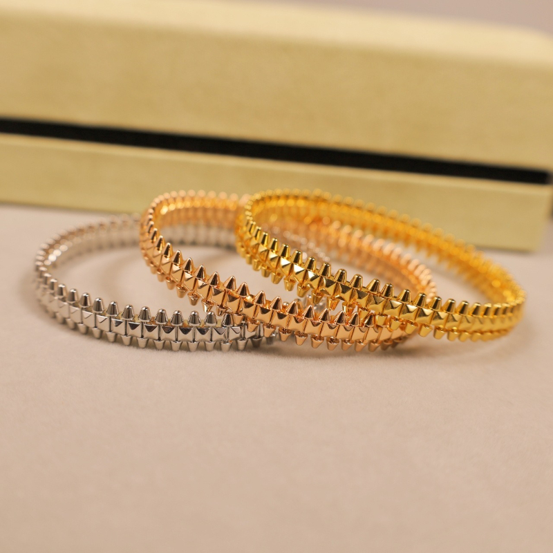 Unisex mens womens bullet classic designer bangle bracelet retro vintage 18k v gold luxury bangles bracelets jewelry