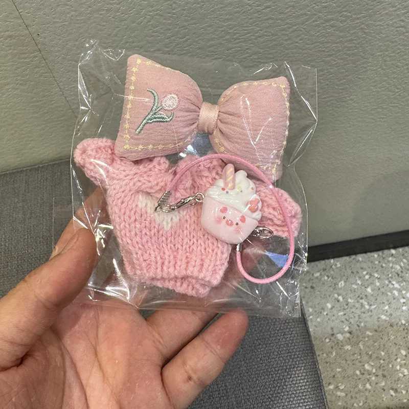 Labubu Plush Dolls V1 V2 V3 Sitting Party Diy Clothing Toys Accessories for 1517cm Labubu Doll Knitted Sweater Bow 2piece SetT251018