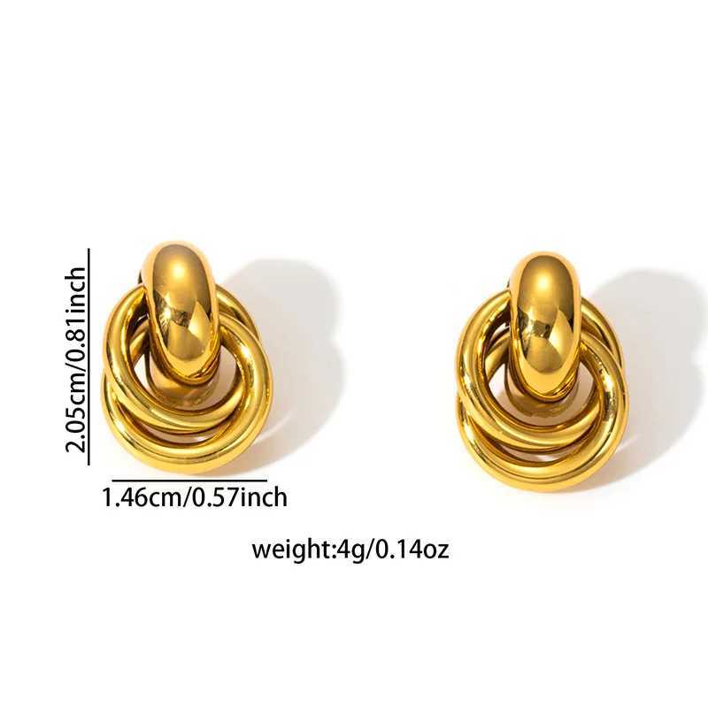 Stainless Steel Knot Hoop Earrings for Women Girls Trendy Irregular Lines Stud Earrings Special Design Fashion Jewelry Gifts Y251018