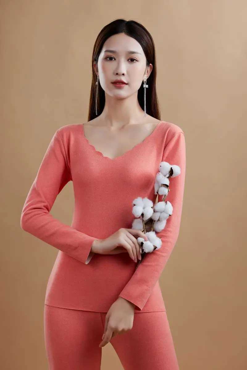 Thermal Underwear For Women Sexy Warm Long Johns Velvet Slim Seamless Thermal Underwear Set Warm Pijamas Women Winter Clothes T251018