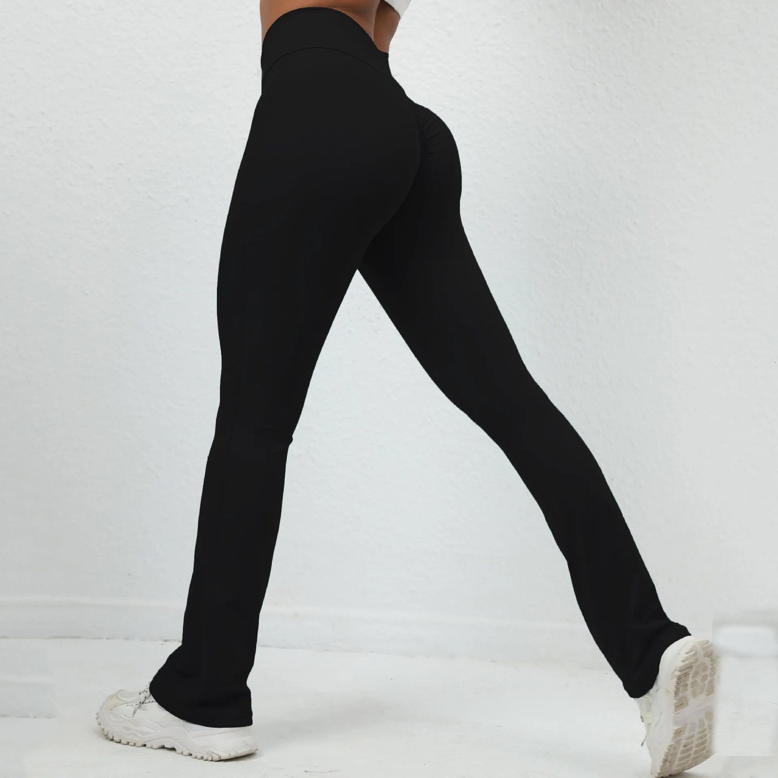 Women Yoga Pants Hip Lifting Dance Flared High Waist Wide Leg Gym Fitness Bellbottom Trousers Running Sports Pant 251017