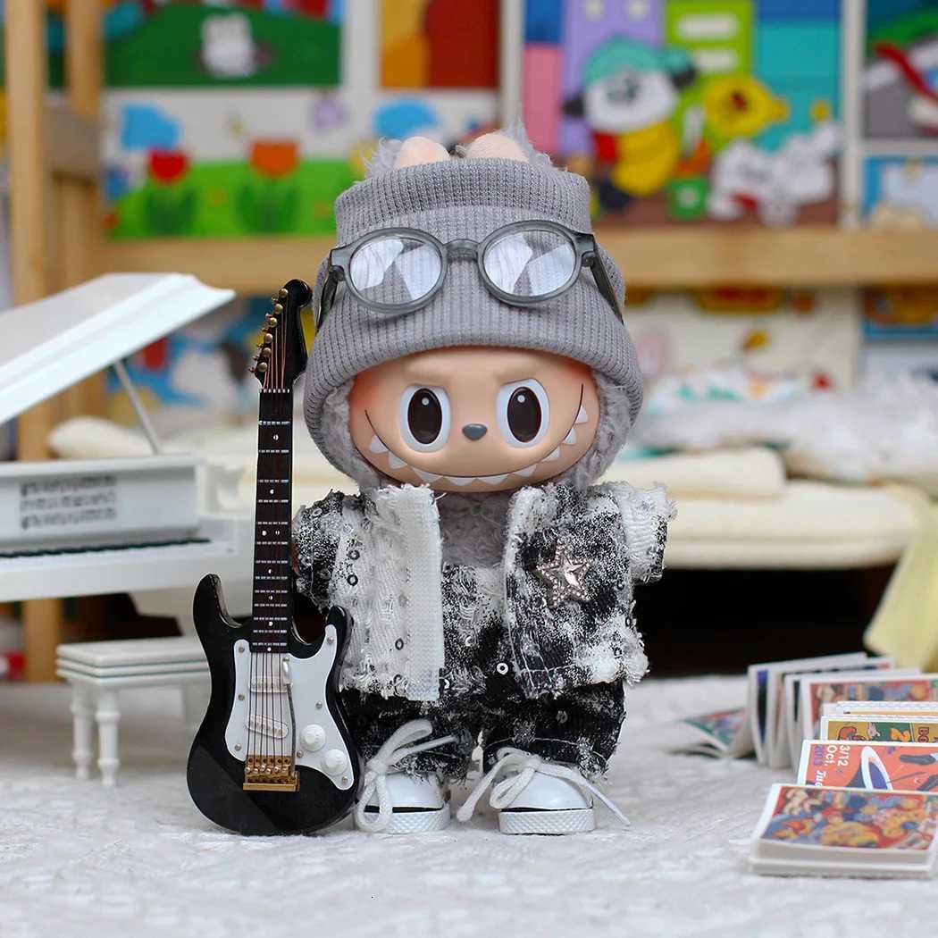 For Labubu Clothes Fashion Denim Suit 17cm Doll Dressing Game Vinyl Pendant Doll Clothing DIY Sportswear Boy Gift ToyT251018