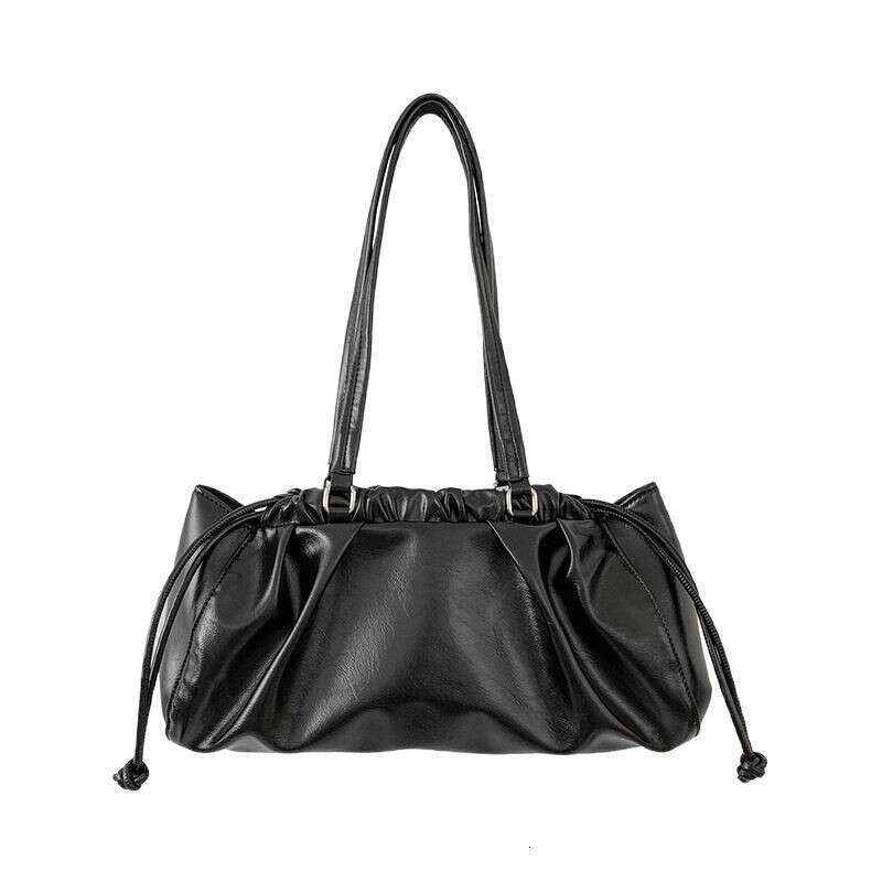 Pleated Hot Girl Underarm For Women, Large Capacity Commuter Simple Drawstring Shoulder Bag, New Versatile Bag B5