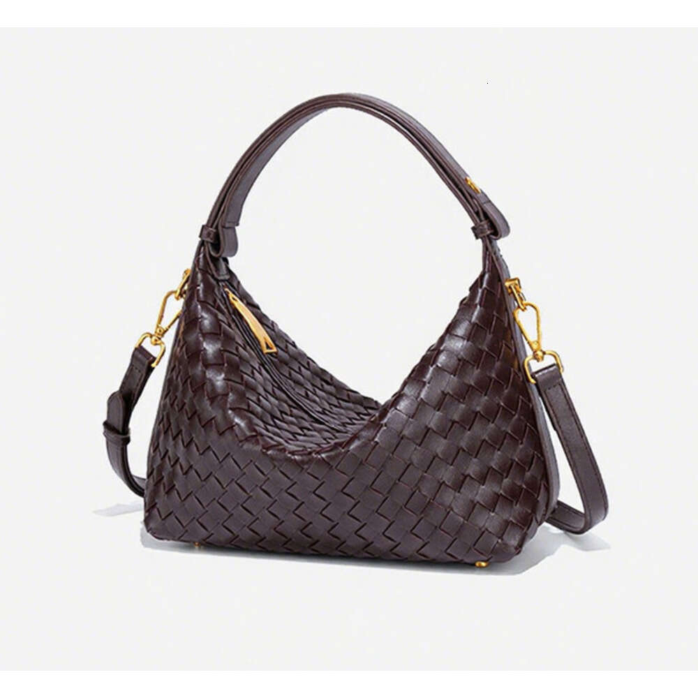 Niche High-End Hand-Woven Fashionable Single Shoulder Crossbody Lunch Box Trendy Handheld Bento Bag Z260124