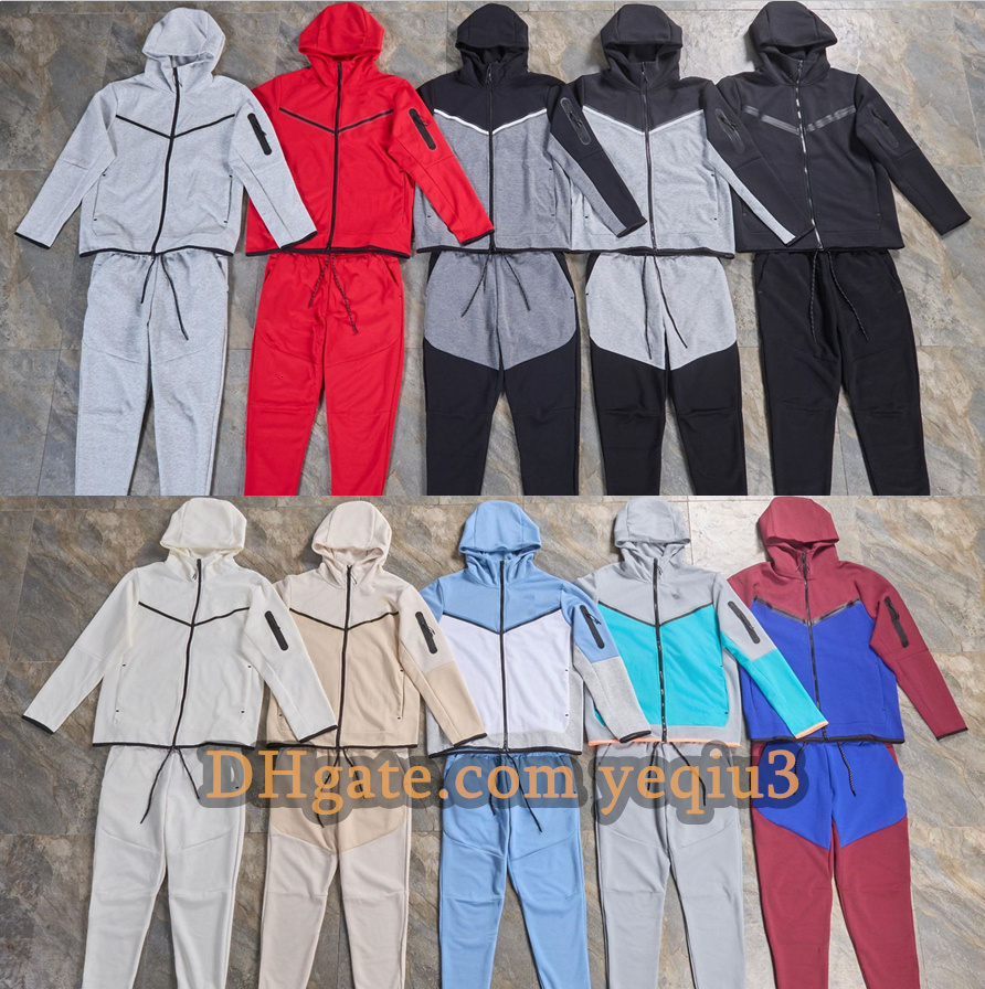Men Tech Fleece Tracksuit Set Zip Up Hoodie Joggers Designer Sportswear Suit Classic Sweatshirt Sweatpants Streetwear Outfit for Training, Running Casual Wear