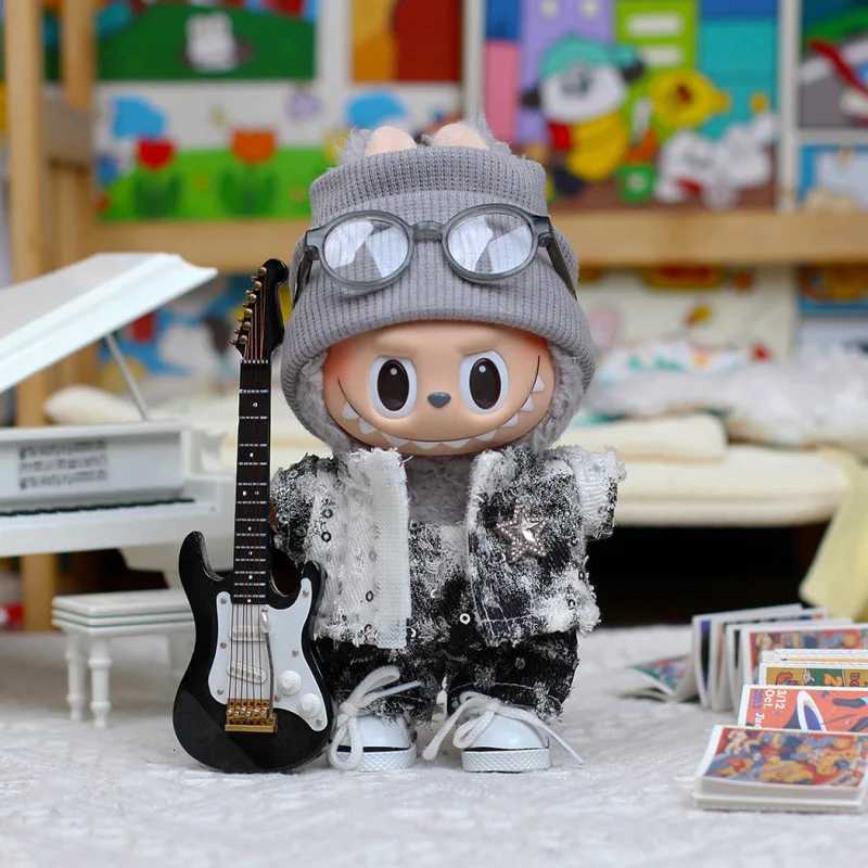 For Labubu Clothes Fashion Denim Suit 17cm Doll Dressing Game Vinyl Pendant Doll Clothing DIY Sportswear Boy Gift ToyT251018