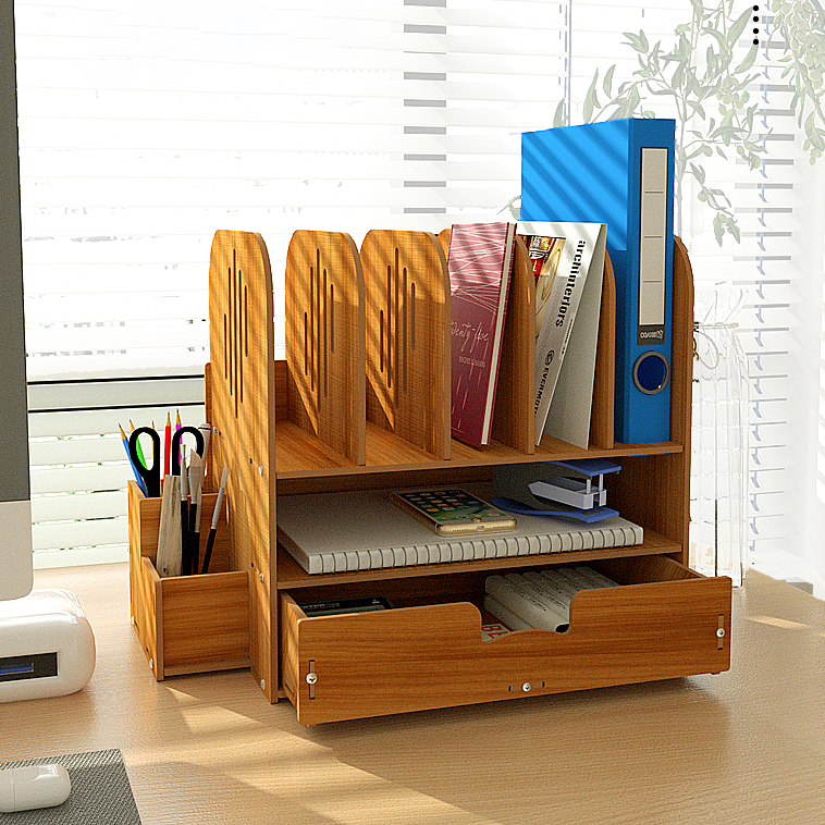 Stackable Multi-Layer Desktop Storage Box for Office Workstation - Drawer-Type File Organizer