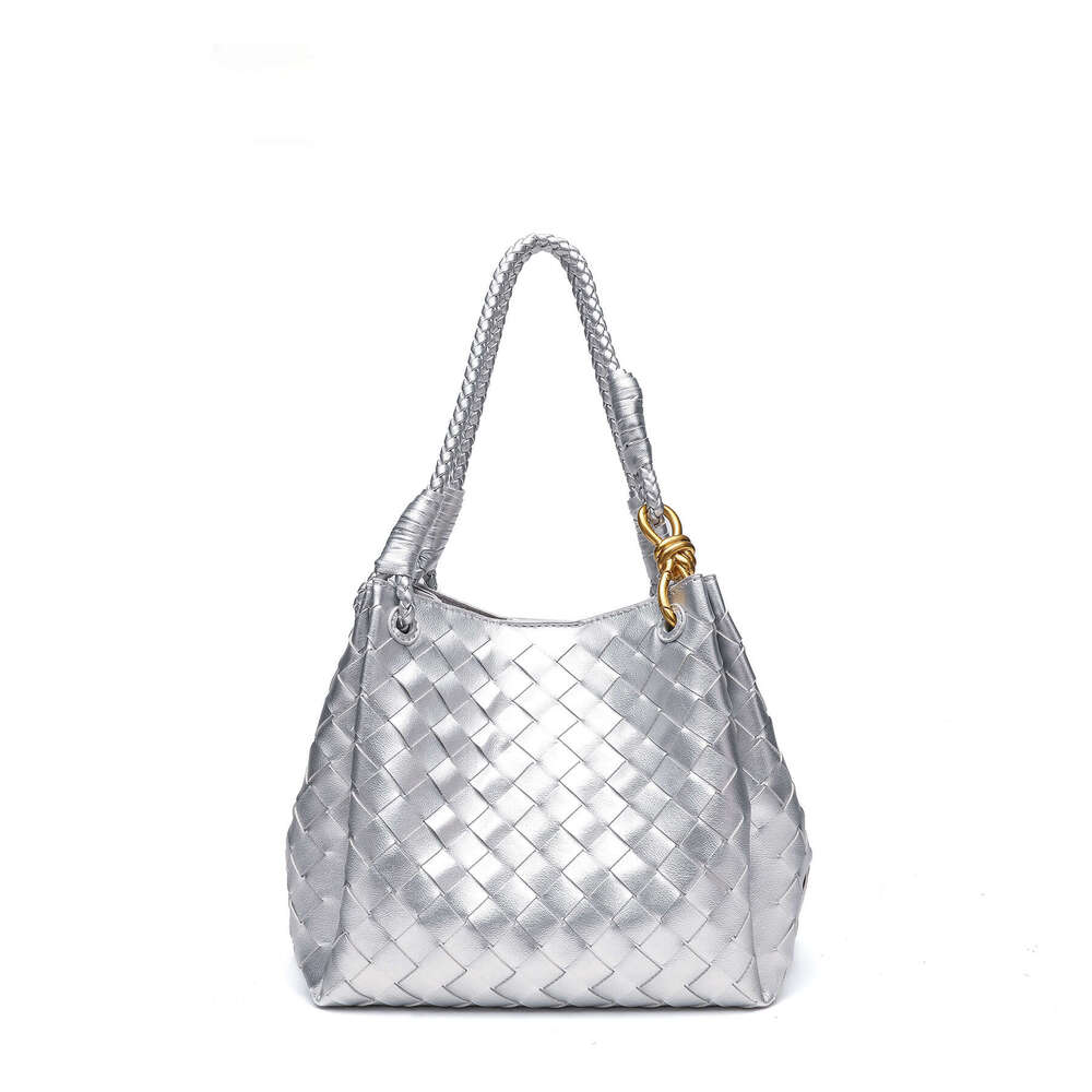 British Style Light Luxury Versatile Handwoven Single Shoulder Crossbody Bucket Commuter Handbag Basket Parachute Bag