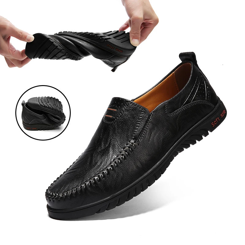 Fashion Leather Shoes Men Comfortable Casual Dress Shoes High Quality Loafers Shoes Sapato Masculino Big Size 251013