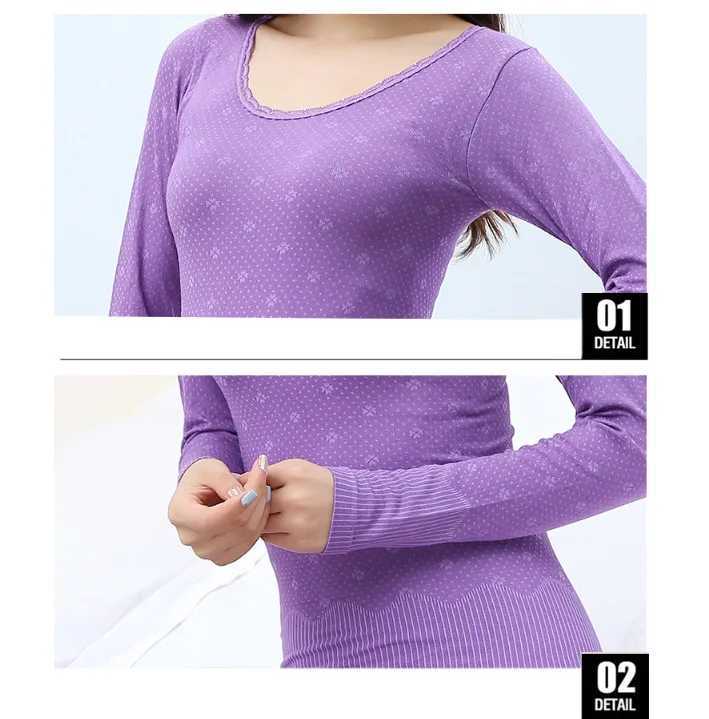 Womens Underwear Sets Print Luxury Long John Thermal Tops and Bottom Suit Winter Slim Lingerie ouc691 T251018