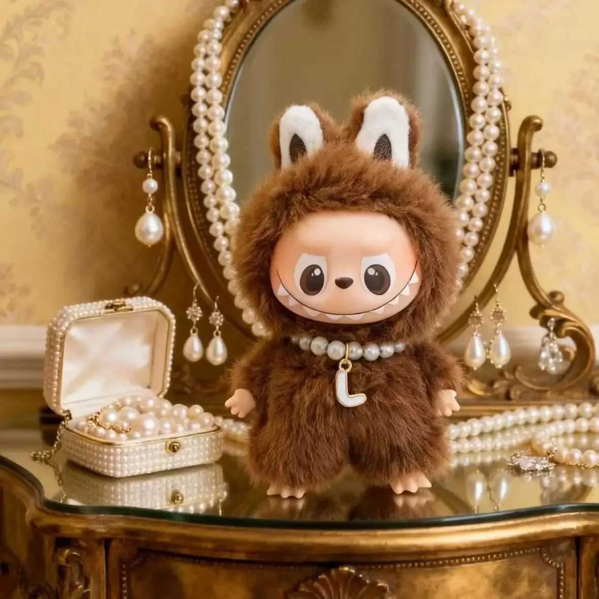 Mini Labubu Pendant Accessories Letter Pearl Necklace For Labubu V4 Pin For Love Clothes Labubu Series Doll Clothes AccessoriesT251018