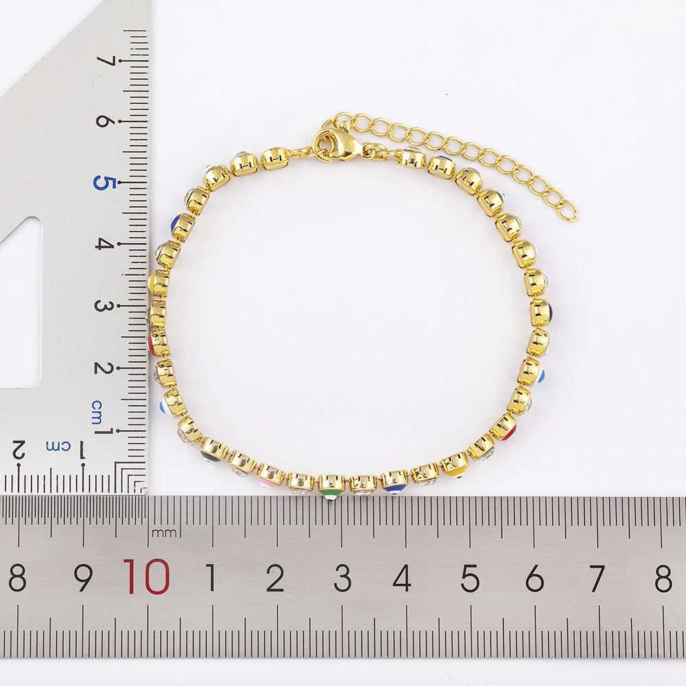 Nidin Lucky Evil Eye Shiny Charm CZ Tennis Bracelet for Women Crystal Zircon Jewelry Adjustable Chain Bangle GiftL251018 H260129