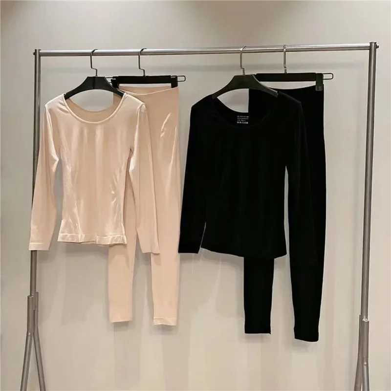 Winter thermal underwear womens long ladies thermal suit top underwear panties invisible silky soft panties suit thermal suit T251018