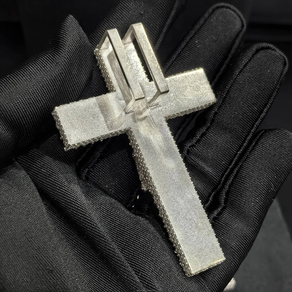 Christmas Gift Iced Out Hip Hop Chain S925 Silver 18k Gold Plated Moissanite Jesus Cross Pendant