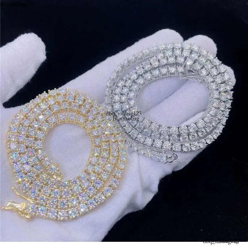 Maiyi Jewelry Custom Gold Moissanite Solid Real 9k 10k 14k Tennis Necklace for Women Men