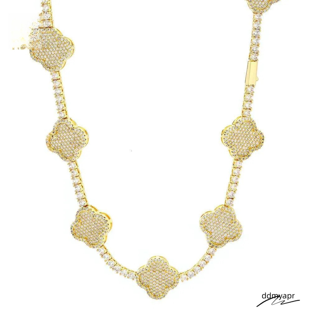 Iced Out Tennis Chain Micro Pave Cubic Moissanite Necklace: Wholesale Bling ddmyApr Dia Hip Hop Jewelry For Women Party Gift