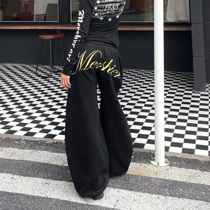 American Casual Lazy Sweatpants Women Hiphop Loose Jazz Cargo Pants Star Print Drawstring Wide Leg Trousers Harajuku Y2K 251017