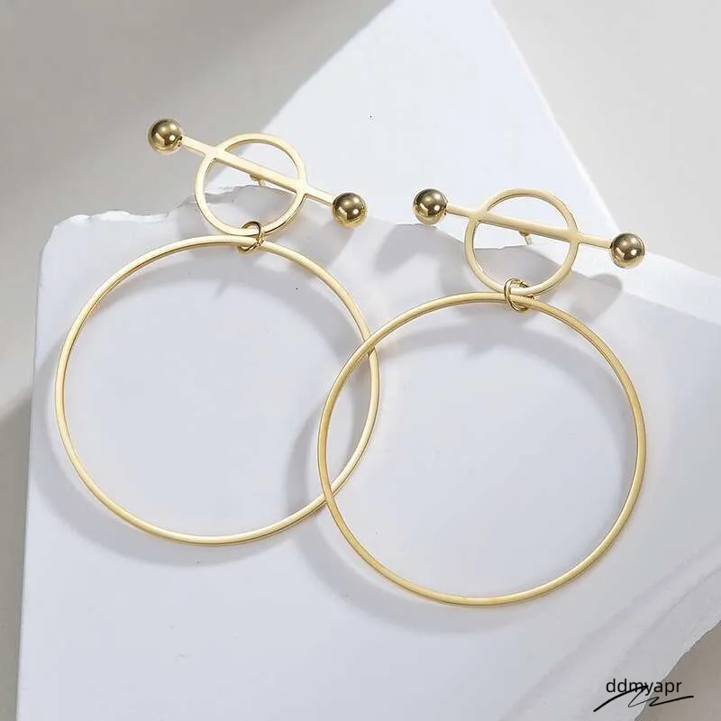 Gold-Plated Hoop Earrings: Stainless Steel Fashion Jewelry ddmyApr For Women - Circle Design