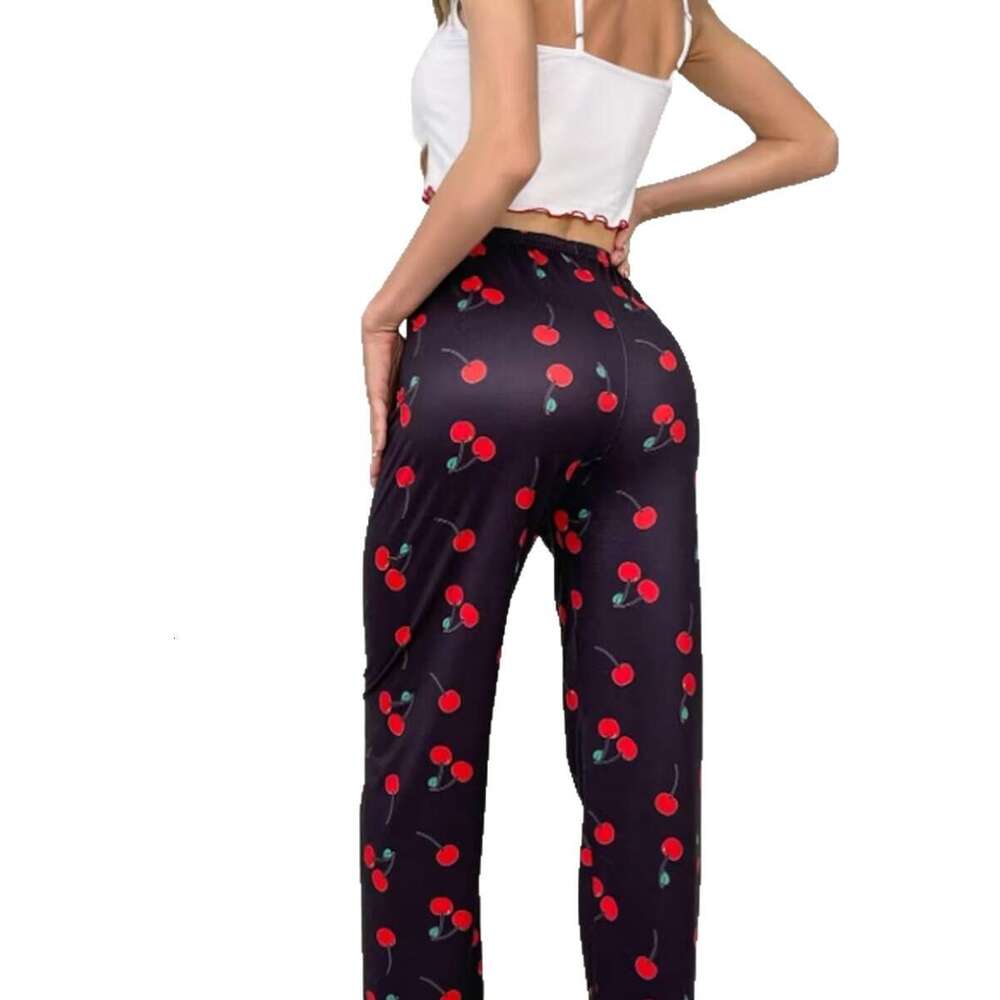 Premium Women's Sleepy Pants - Cherry print, soft fabric, perfect for home wear and sleep, comfortable and fashionable must-have