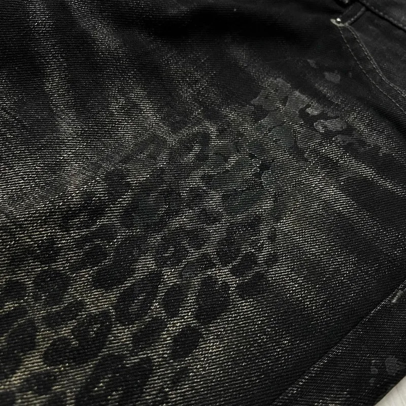 American Retro Fashion Wash n Pattern Slim MicroTrumpet LowRise Jeans Y2K Harajuku HipHop Gothic Street Wear 251009