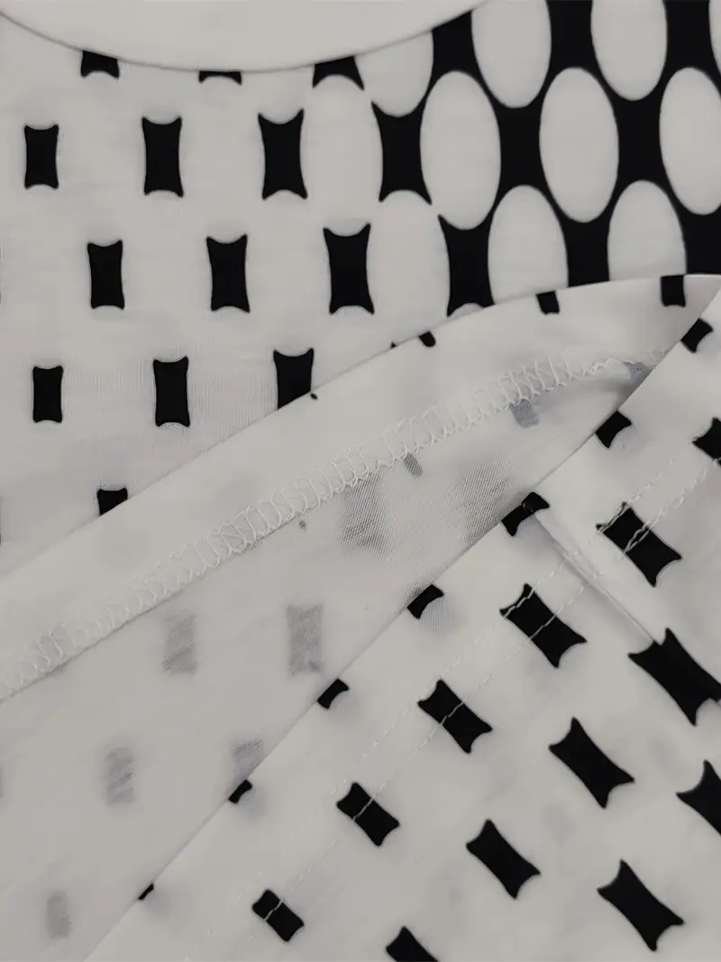 Men's Geometric Gradient Print Long Sleeve Tee - Casual Streetwear Top 2-4-2