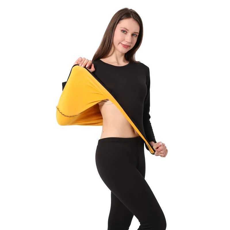 New Autumn Gold Velvet Thickened Warmth Set Mens Round Neck Fleece Lined Heavyweight Clothes Womens Couple Underwear 2pcs Set T251018