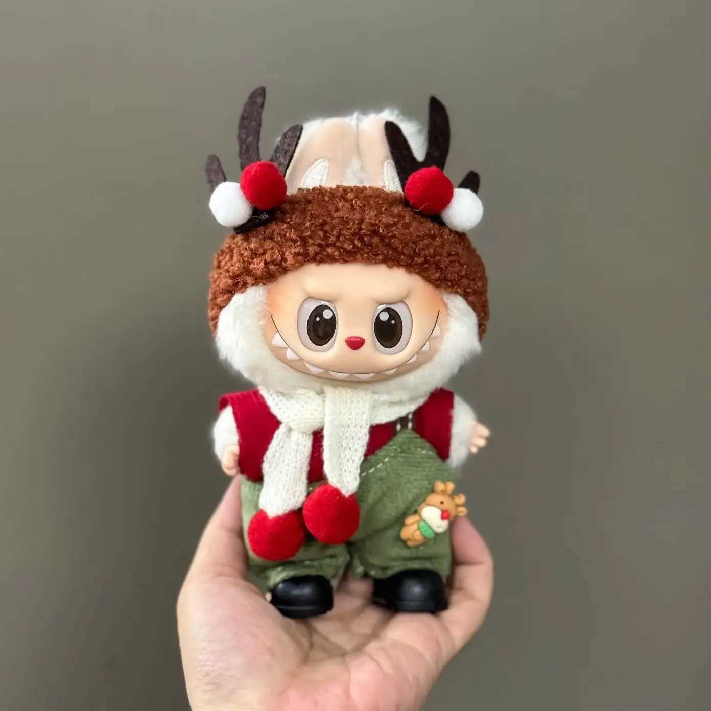 Doll Clothes For 1517CM Labubu Clothing Merry Christmas Hat Scarf Elk Snowman Set Mini Plush Doll Accessory New Year Dress GiftT251018
