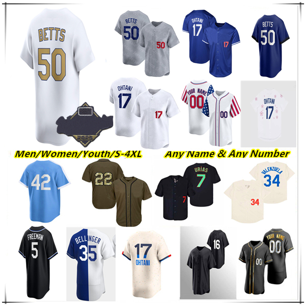Shohei Ohtani Baseball Jerseys Freddie Freeman Mookie Betts Yoshinobu Yamamoto Andy Pages Teoscar Hernandez Max Muncy Hyeseong Kim Blake Snell Will Smith Edman 4XL