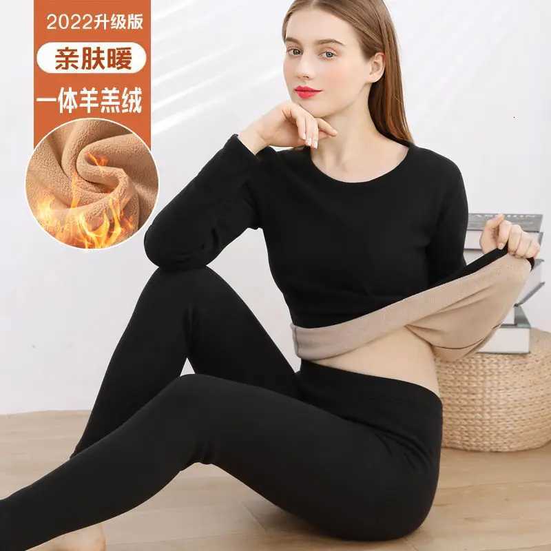 Thermal Underwear For Women Winter Warm thicken lamb fleece high elastic Long Johns bottoming Two Piece Sets Thermos Clothing T251018