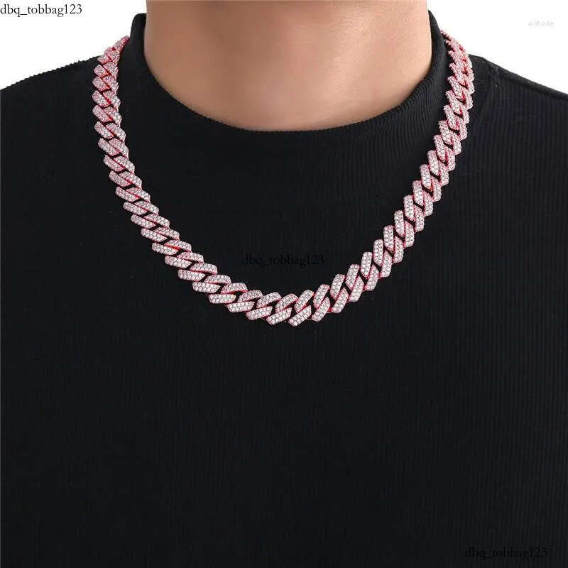 necklace moissanite chain Iced Out Cuban Chain 13MM Micro Paved CZ Stone Fashion Hip Hop Jewelry For Men Women Gift