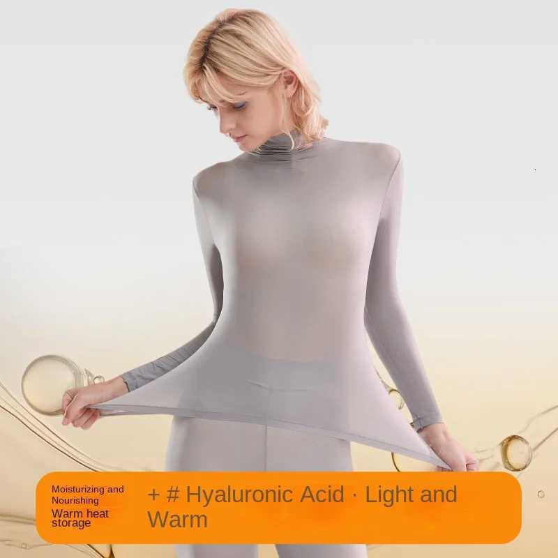 1 set Stacked Collar High Collar Beauty Skin Suit High Elastic Long Sleeve Seamless Thermal Underwear Womens Base Layer sets T251018
