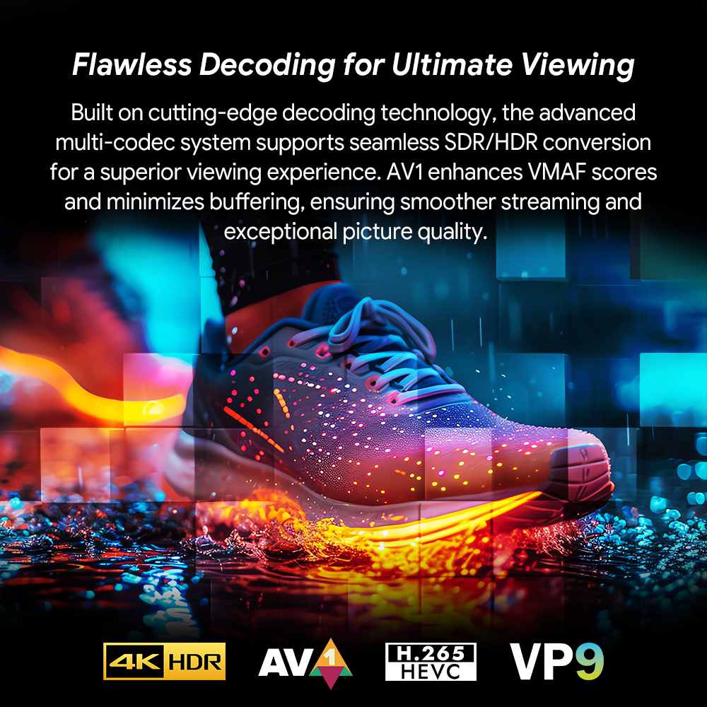 RT-X2 Android 14 TV Box Realtek1325 CPU Support AI-PQ AI-SR Set Top Box Android 14.0 1000M 2T2R Wifi5 BT5.2 Media Player