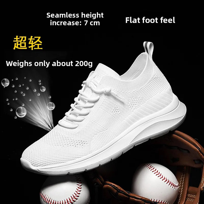 Summer Heightening Shoes Mesh Breathable Elevator Shoes for Men Height Increase Insole 57CM Lift Men Sneakers Sport Shoes 251013