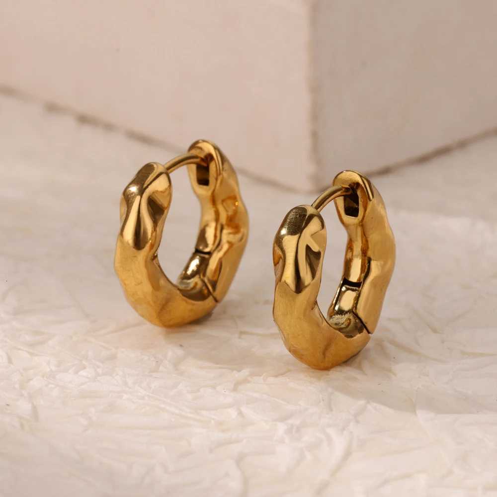 Stainless Steel Pendientes Earrings for Women Gold Color New In Geometric Small Hoop Earrings 2024 Trend Wedding Jewelry Gift Y251018