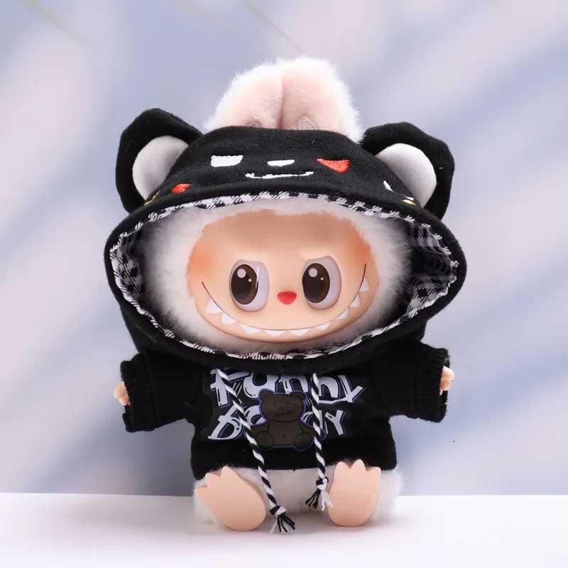 Labubu Clothes For 1517cm Doll Outfits Casual Style Bear Hoodie With Devil Hat Plush Cotton Idol Doll Universal Accessory GiftsT251018