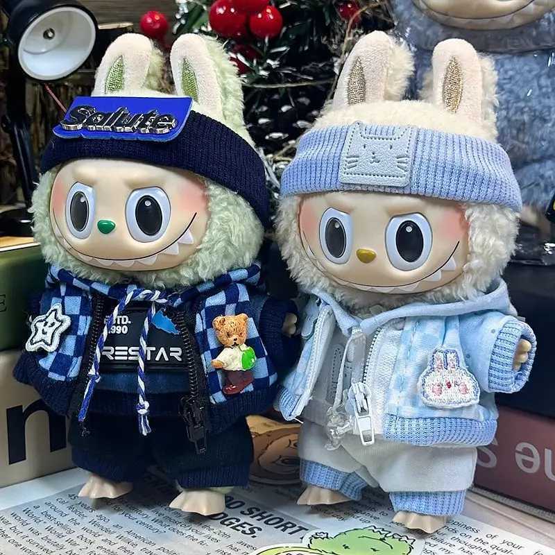 For 17cm Labubu for upset duck outfit Doll Clothes Sports Doll Clothes Color Match Hoodies Dolls AccessoriesT251018