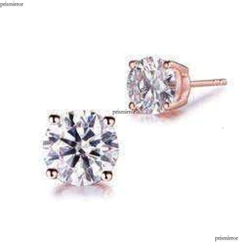 Wholesale Vvs Dia Earring Factory Price 10k 14k Solid Gold Round Brilliant Cut Moissanite Hoop Stud Earrings Men Women