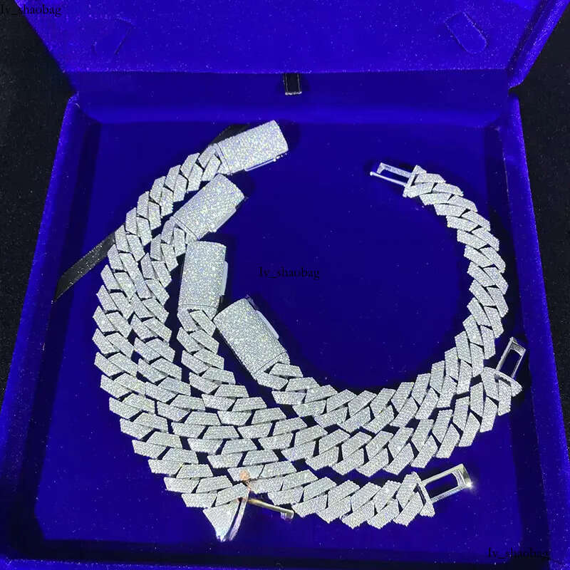 Wholesale 10-14mm Moissanite Fine Jewelry Custom Hip Hop VVS Cuban k Chain Sterg Sier Bracelets Bangles Men Women