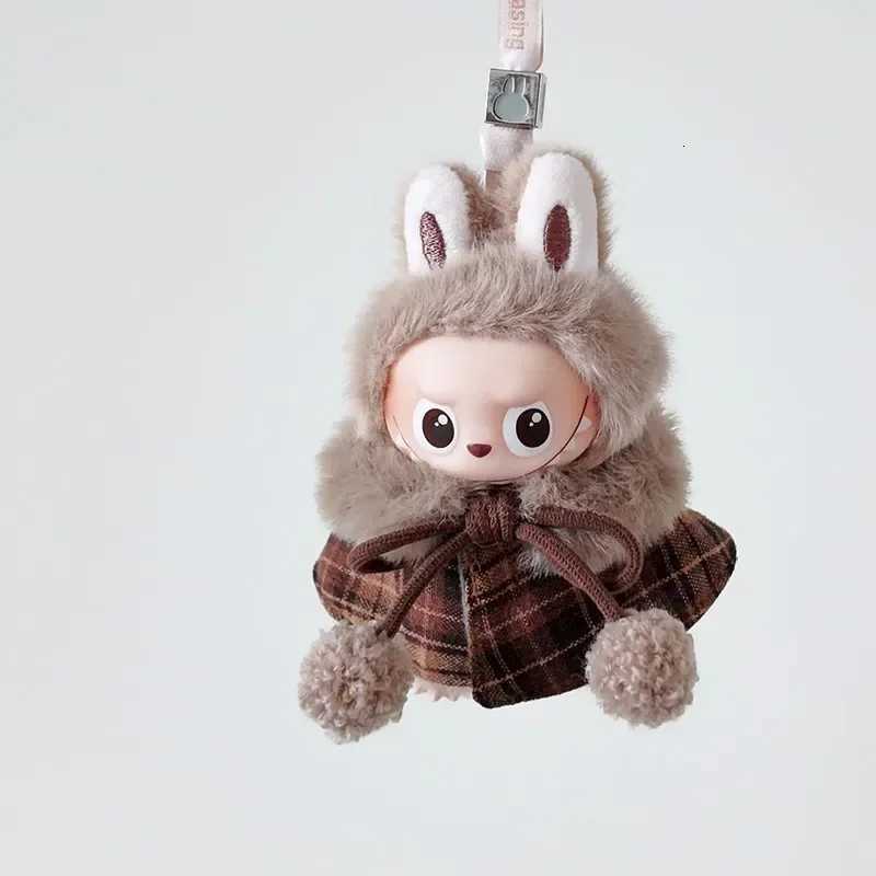 For Mini Labubu Clothing for Labubu 40 The Monsters Pin for Love Series Christmas Clothes Classic Grid Dress Cloak Set ClothingT251018