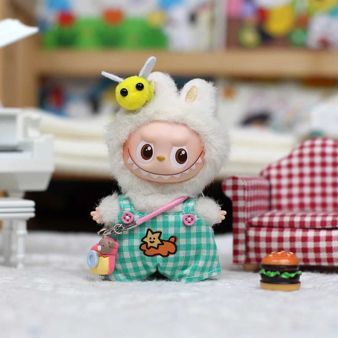 10cm Mini Labubu 40 Doll Clothes Dress Wedding Gown Swimsuit Bathrobe Suspender Pants Outfit for Mini LabubuT251018