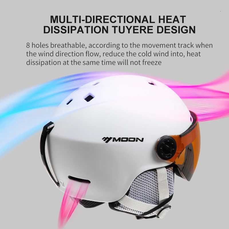MOONSki Helmet with Glasses Snow Visor Forming Safety Equipment Outdoor Sports Winter Y251018