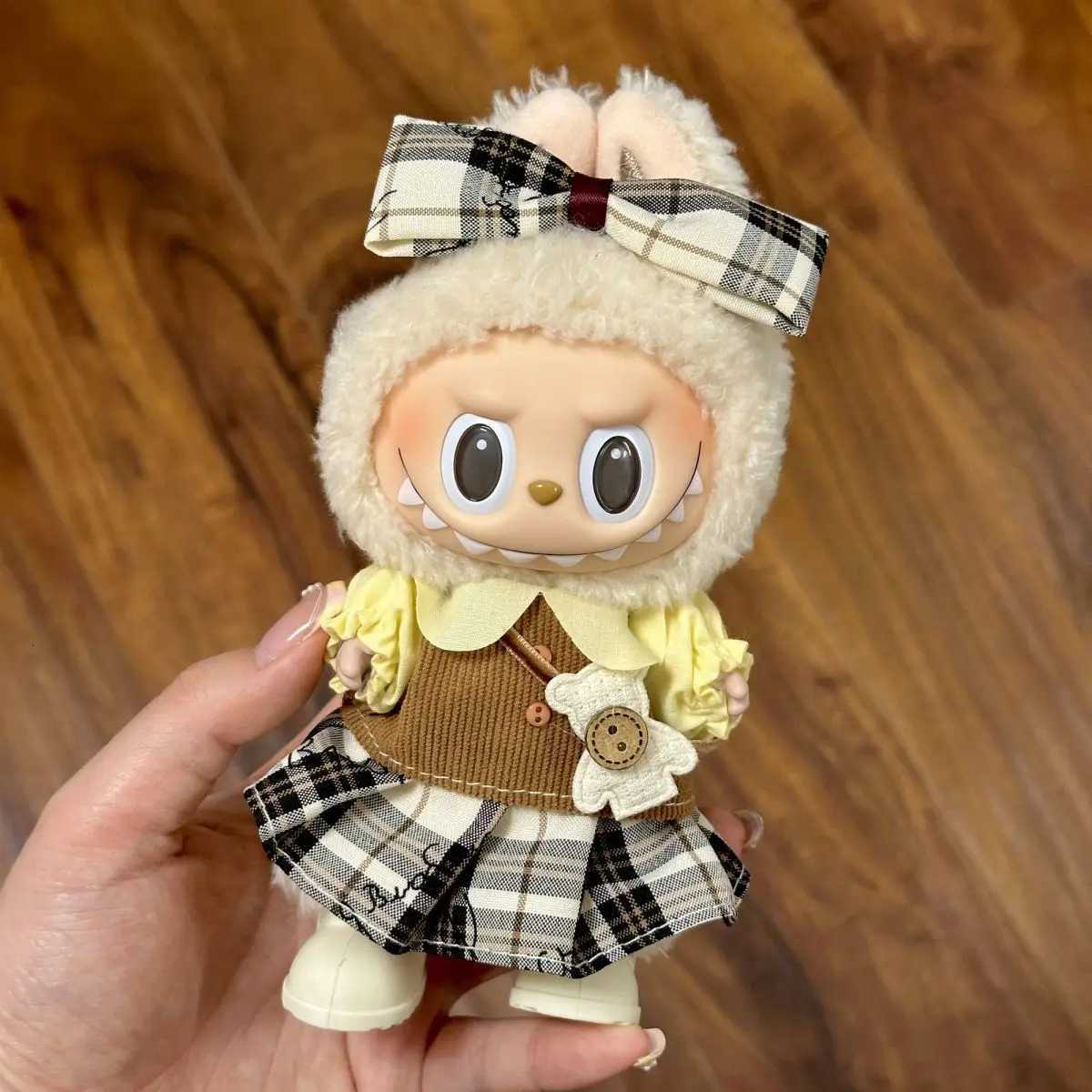 For 1517cm Labubu Doll College Style 4piece Clothing Set Cute Labubu Plush Dolls 30 Diy Design Toys Decorative AccessoriesT251018