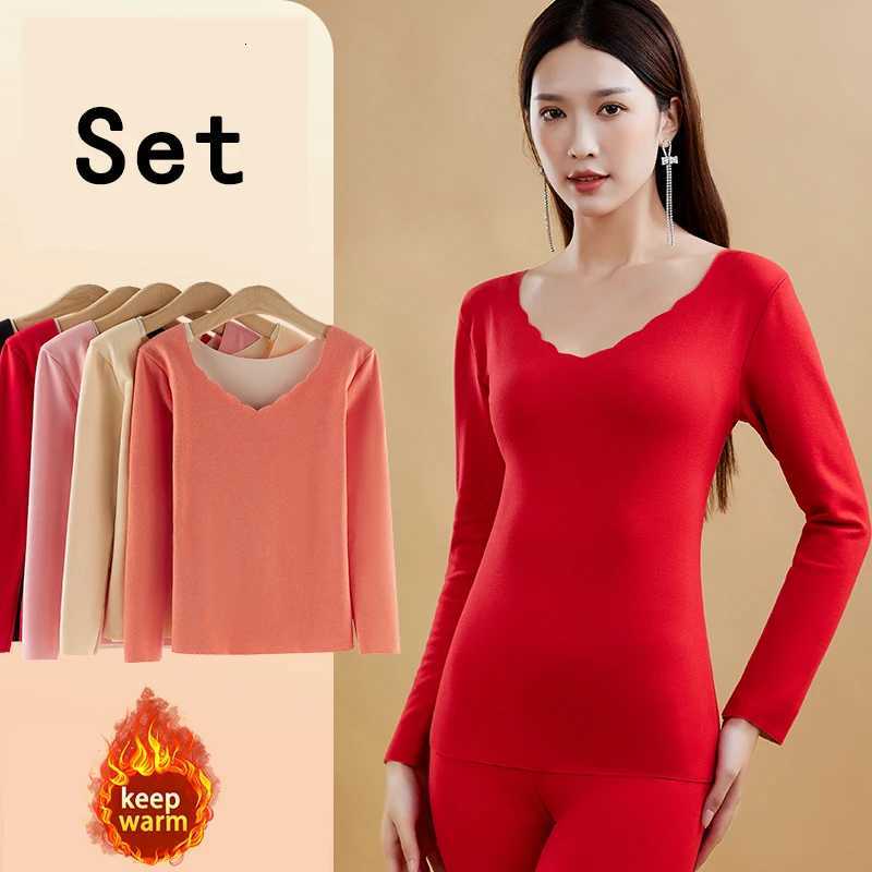 Thermal Underwear For Women Sexy Warm Long Johns Velvet Slim Seamless Thermal Underwear Set Warm Pijamas Women Winter Clothes T251018