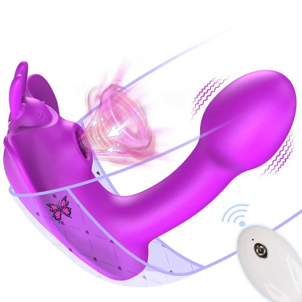 Wearable Dildo Vibrator Female Clitoral SuckingVagina Stimulate Sex Toy Remote Control Butterfly Vibrator Panty Sex ProductXJ251018
