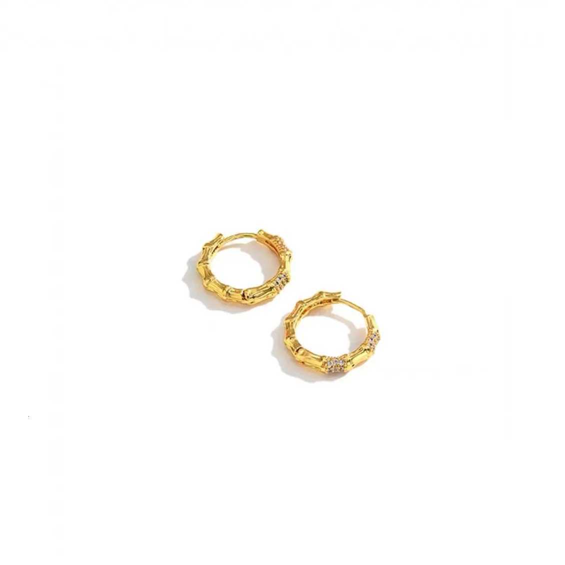 Luxury 24K 9999 Pure Gold real gold Bamboo Earrings Wens Simple Elegant Design Ear Buckle X251018