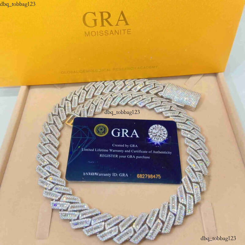 necklace moissanite dia men designer Customization Cuban Full Iced Out Hiphop Chain Pass The Dia Test ice out cuban link chain