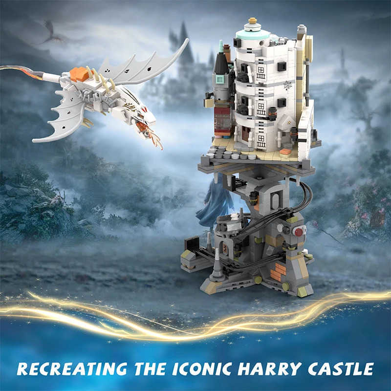Wizard Tower Magic World Dragon MOC Building Bricks Set Blocks Toys For Kids Children Adult Birthday Gifts 1056pcs Gringottses T251018