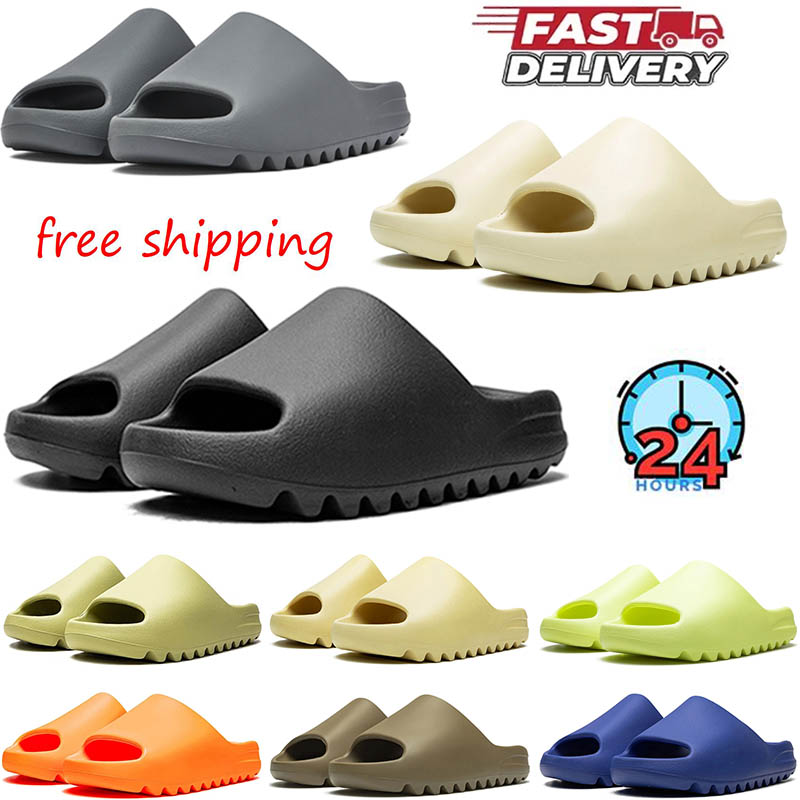 Free Shipping Designer Slides Slippers Men Women Vermillion Mineral Onyx Pure Beach Slipper Ochre Bone Resin Sandle Flat Outdoor Shoes Size 36-47 With Box
