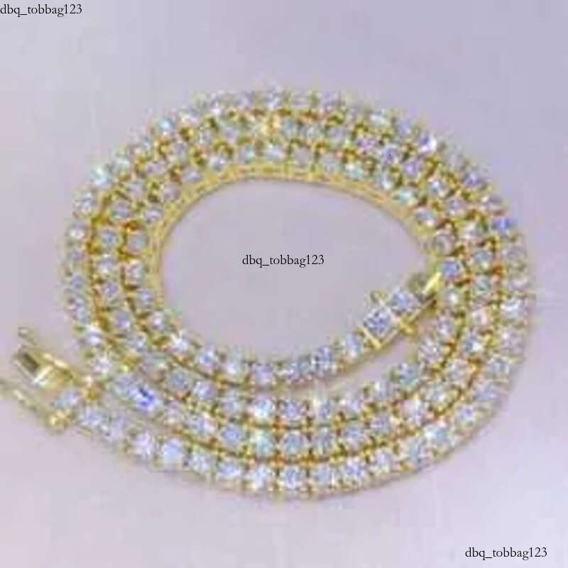 necklace moissanite chain Hip Hop Iced Out D Color White VVS Sterling Sier Moissanite Dia Tennis Chain Women